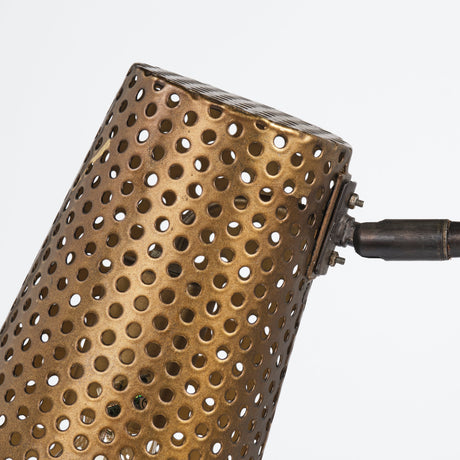 Wesley II (22.4"H) Gold/Black Perforated Metal Shade Table Lamp from Mercana - Luna Furniture