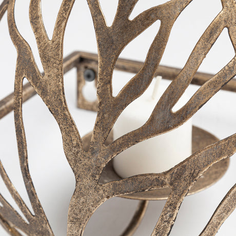 Lana I Single Champagne Toned Wall Candle Holder from Mercana - Luna Furniture