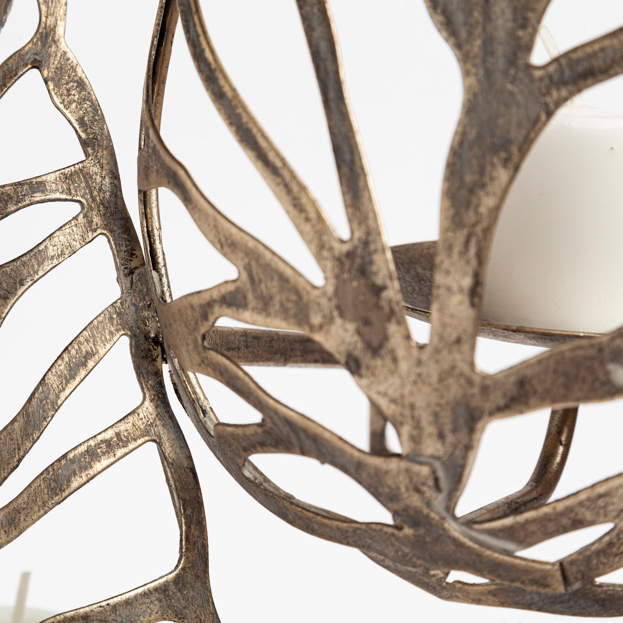 Lana II Set of 4 Champagne toned Wall Candle Holders from Mercana - Luna Furniture
