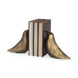 Dover (Set of 2) 15L x 4W Gold Aluminum Dove Bookends from Mercana - Luna Furniture