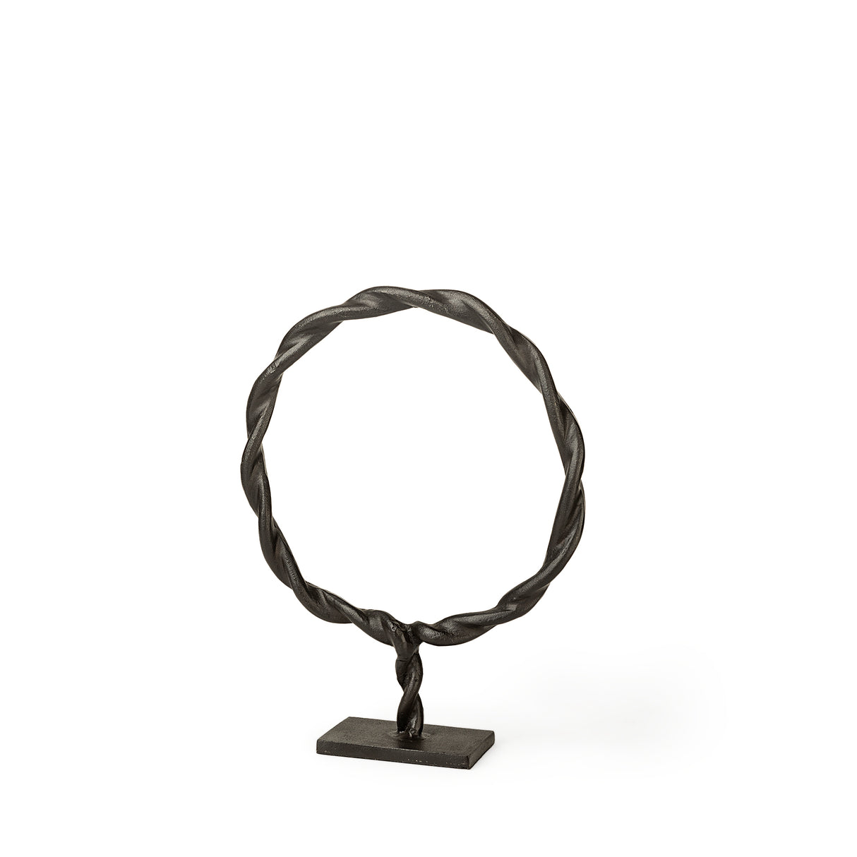 Rizwan (Small) Black Aluminum Braided Circular Object from Mercana - Luna Furniture