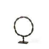 Rizwan (Small) Black Aluminum Braided Circular Object from Mercana - Luna Furniture