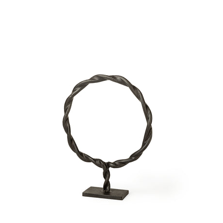Rizwan (Small) Black Aluminum Braided Circular Object from Mercana - Luna Furniture
