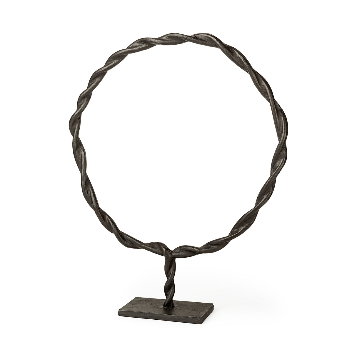 Rizwan (Large) Black Aluminum Braided Circular Object from Mercana - Luna Furniture