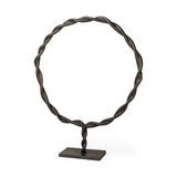 Rizwan (Large) Black Aluminum Braided Circular Object from Mercana - Luna Furniture