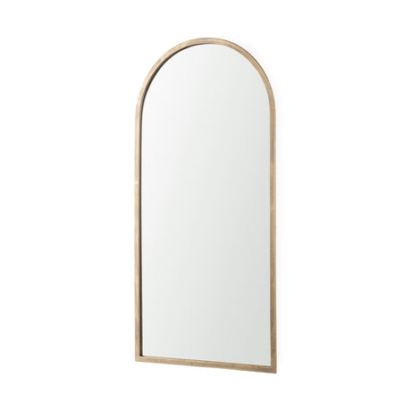 Giovanna 23.6L x 1.2W x 48.8H Gold Metal Frame Rounded Arch Vanity Mirror from Mercana - Luna Furniture