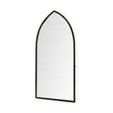 Giovanna 23.6L x 1.2W x 48.8H Black Metal Frame Pointed Arch Vanity Mirror from Mercana - Luna Furniture