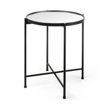 Samantha (Small) Black Mirror Top Accent Table from Mercana - Luna Furniture
