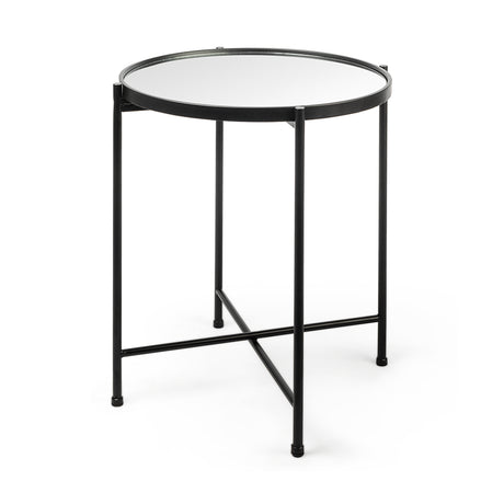 Samantha (Small) Black Mirror Top Accent Table from Mercana - Luna Furniture