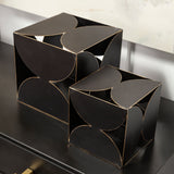 Darren (Small) 6L x 6W Black Metal Decorative Cube from Mercana - Luna Furniture