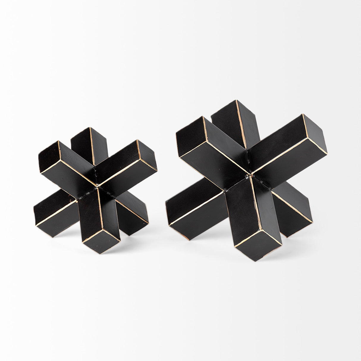 Abel (Small) 8L x 7W Black Metal Jack W/ Gold Accents from Mercana - Luna Furniture