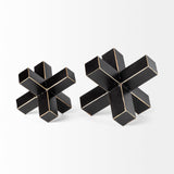 Abel (Small) 8L x 7W Black Metal Jack W/ Gold Accents from Mercana - Luna Furniture