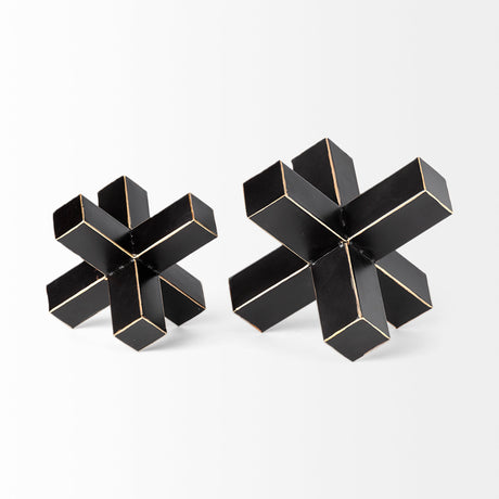 Abel (Large) 9L x 9W Black Metal Jack W/ Gold Accents from Mercana - Luna Furniture