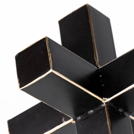 Abel (Small) 8L x 7W Black Metal Jack W/ Gold Accents from Mercana - Luna Furniture