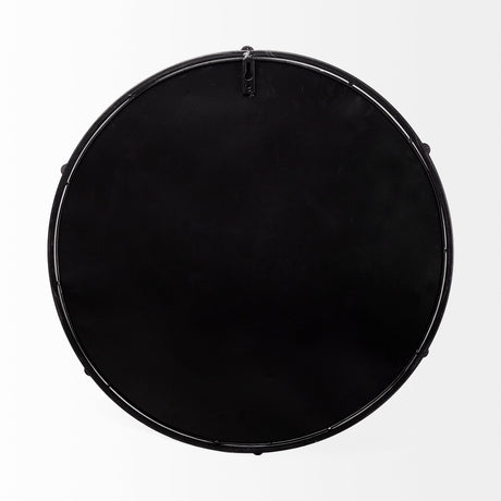 Kimbel 24L x 24W Black Metal Mirrored Base Round Tray from Mercana - Luna Furniture