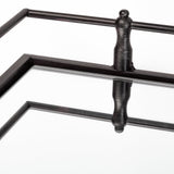 Christa 22L x 22W Black Metal Mirrored Base Square Tray from Mercana - Luna Furniture