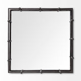 Christa 22L x 22W Black Metal Mirrored Base Square Tray from Mercana - Luna Furniture