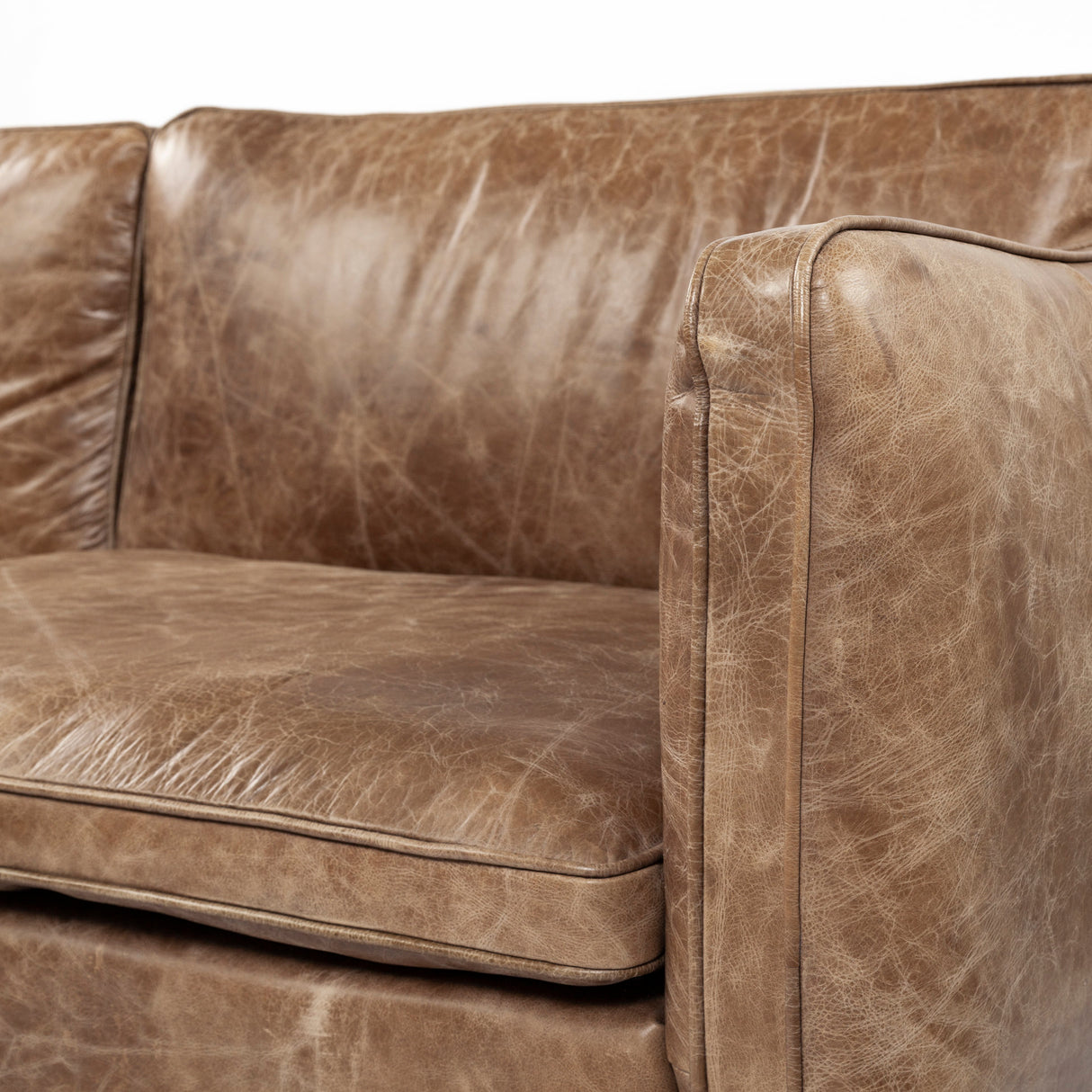 Cobain I 84" Brown Leather Two Seater Sofa from Mercana - Luna Furniture