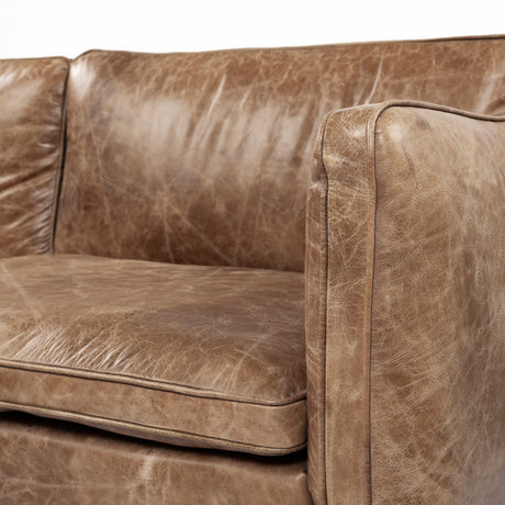 Cobain I 84" Brown Leather Two Seater Sofa from Mercana - Luna Furniture