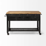 Columbia 62L x 28W x 36H Black Wooden Kitchen Island from Mercana - Luna Furniture