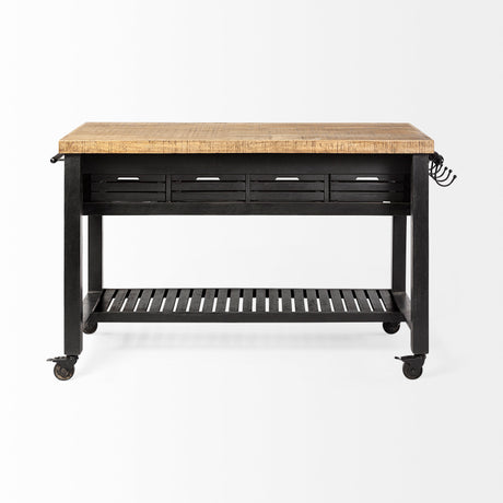 Columbia 62L x 28W x 36H Black Wooden Kitchen Island from Mercana - Luna Furniture