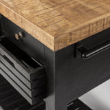Columbia 62L x 28W x 36H Black Wooden Kitchen Island from Mercana - Luna Furniture