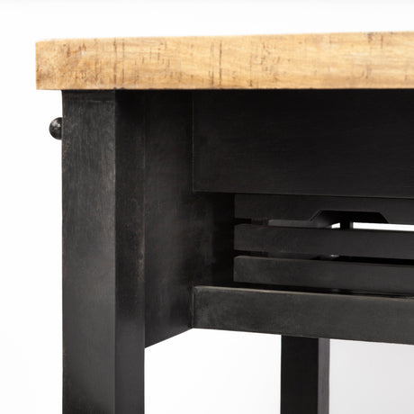 Columbia 62L x 28W x 36H Black Wooden Kitchen Island from Mercana - Luna Furniture