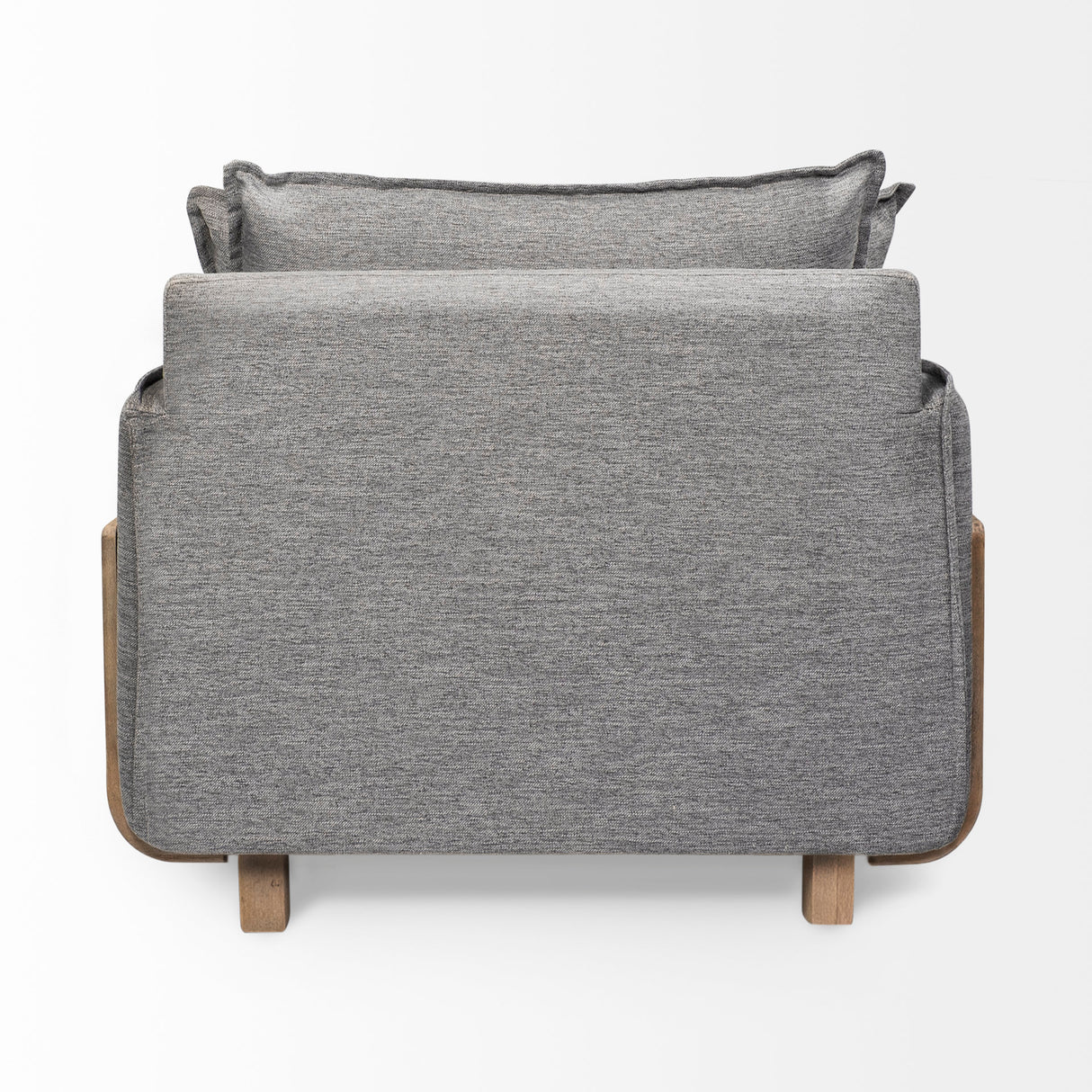 Roy II Castlerock Gray Upholstered and Brown Wood Frame Arm Chair from Mercana - Luna Furniture