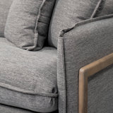Roy II Castlerock Gray Upholstered and Brown Wood Frame Arm Chair from Mercana - Luna Furniture