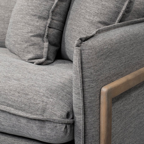 Roy II Castlerock Gray Upholstered and Brown Wood Frame Arm Chair from Mercana - Luna Furniture