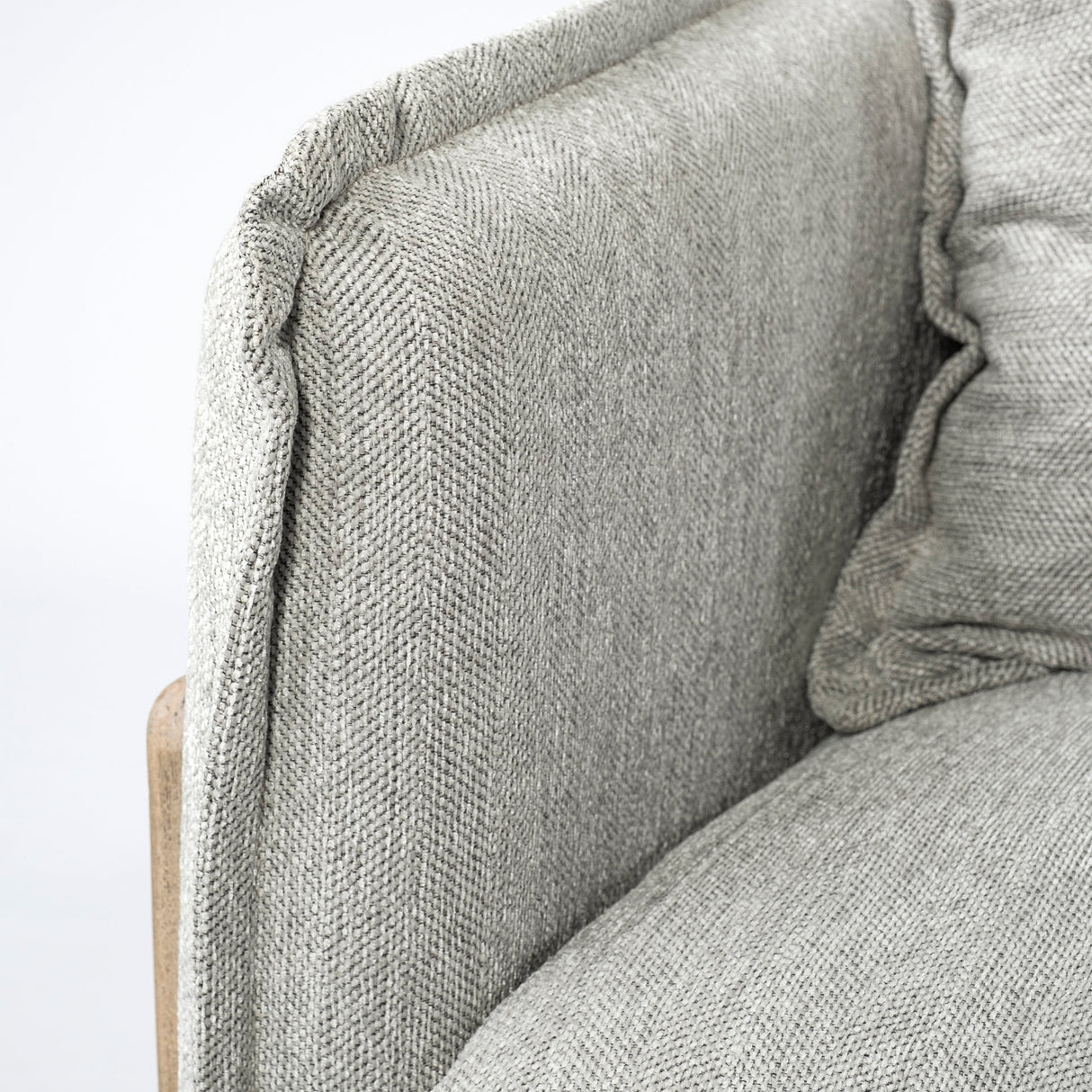 Roy II Frost Gray Upholstered and Brown Wood Frame Arm Chair from Mercana - Luna Furniture