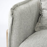 Roy II Frost Gray Upholstered and Brown Wood Frame Arm Chair from Mercana - Luna Furniture