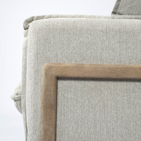 Roy II Frost Gray Upholstered and Brown Wood Frame Arm Chair from Mercana - Luna Furniture