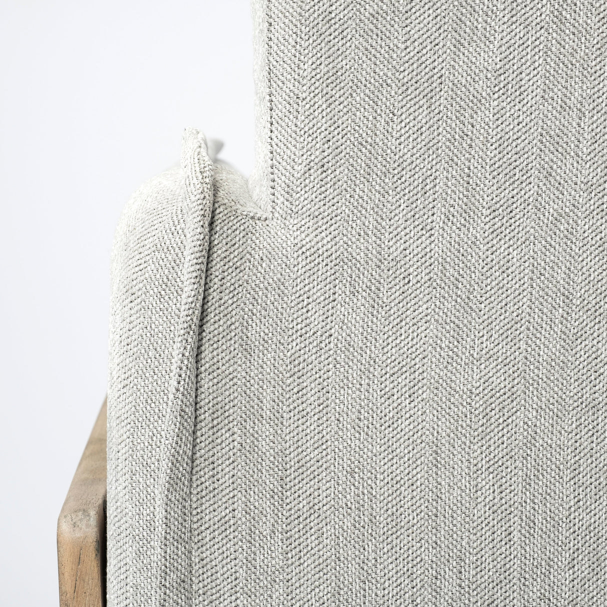 Roy II Frost Gray Upholstered and Brown Wood Frame Arm Chair from Mercana - Luna Furniture