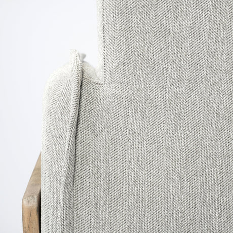 Roy II Frost Gray Upholstered and Brown Wood Frame Arm Chair from Mercana - Luna Furniture