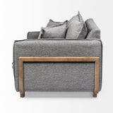 Roy II Castlerock Gray Upholstered and Brown Wood Frame Arm Chair from Mercana - Luna Furniture