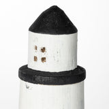 Abner (Large) 4L x 4W White Wooden Coastal Lighthouse from Mercana - Luna Furniture
