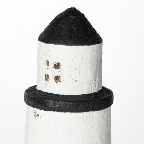 Abner (Large) 4L x 4W White Wooden Coastal Lighthouse from Mercana - Luna Furniture