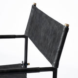 Direttore Black Iron Frame Black Leather Dining Chair from Mercana - Luna Furniture