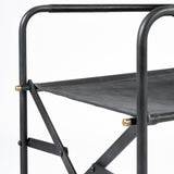 Direttore Black Iron Frame Black Leather Dining Chair from Mercana - Luna Furniture