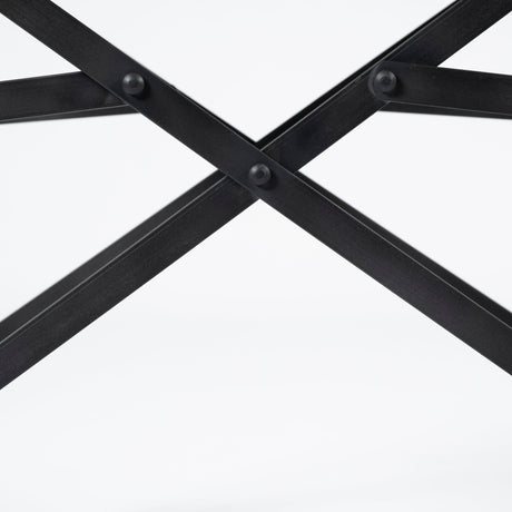 Direttore Black Iron Frame Black Leather Dining Chair from Mercana - Luna Furniture