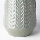 Gemma III Metal Glossy Green/Gray Chevron Vase from Mercana - Luna Furniture
