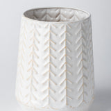 Gemma II Metal Glossy White Chevron Vase from Mercana - Luna Furniture