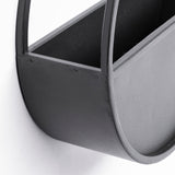 Hank Set of 2 Black Metal Hanging Wall Planters from Mercana - Luna Furniture