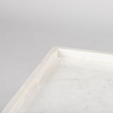 Nathan II 18" x 20" Square Top White Marble and Black Metal End/Side Table from Mercana - Luna Furniture