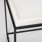 Nathan II 18" x 20" Square Top White Marble and Black Metal End/Side Table from Mercana - Luna Furniture