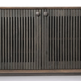 Grace I Two-Toned Brown Solid Wood TV Stand Media Console with Slated Doors, TV up to 82" from Mercana - Luna Furniture