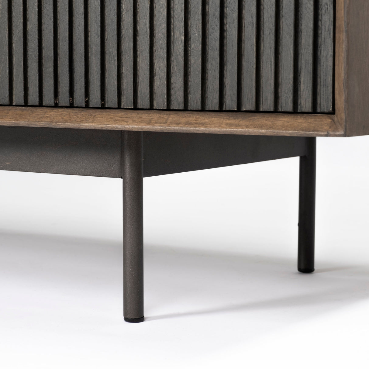Grace I Two-Toned Brown Solid Wood TV Stand Media Console with Slated Doors, TV up to 82" from Mercana - Luna Furniture