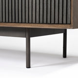 Grace I Two-Toned Brown Solid Wood TV Stand Media Console with Slated Doors, TV up to 82" from Mercana - Luna Furniture