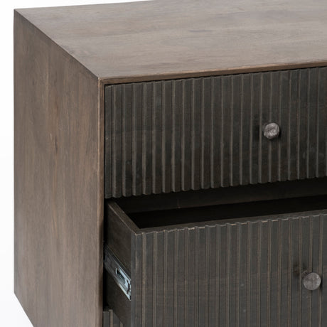 Grace 70Wx18.5Lx31.25H Two-Tone Brown Solid Wood 6 Drawer Sideboard from Mercana - Luna Furniture